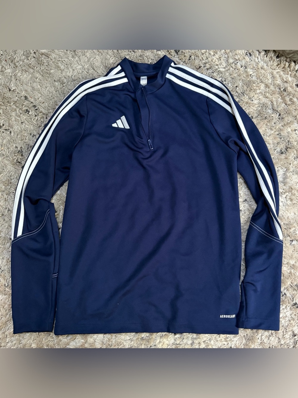 Adidas boys tiro soccer Navy Blue Aeroready 1/4 Zip Training Top size Xl